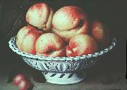 Fede Galizia, Peaches in a pierced white faience basket